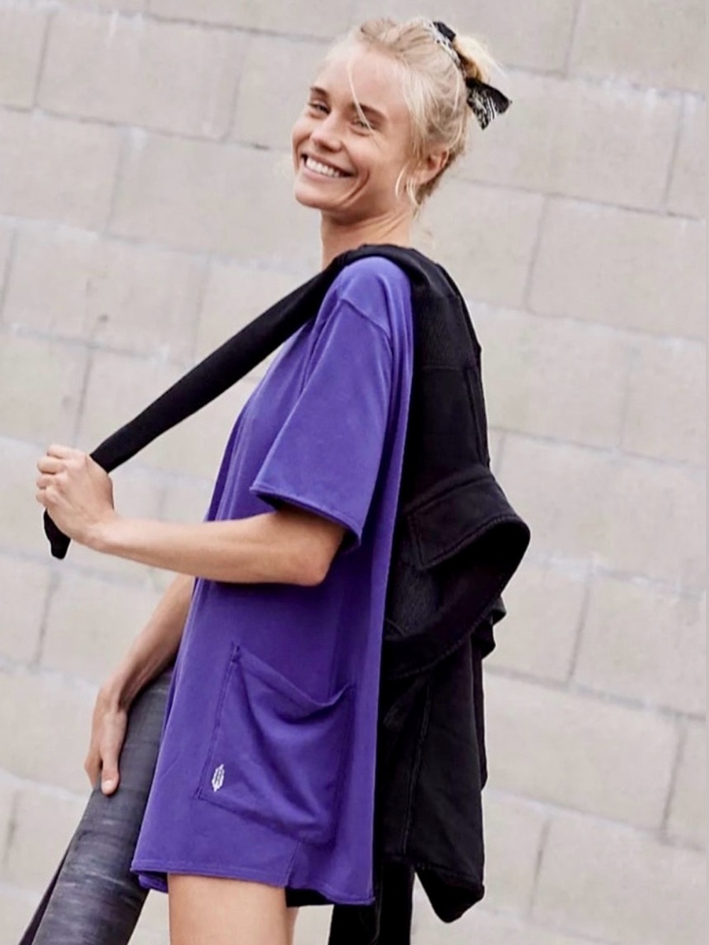 NWT Free People Movement Hot Shot Tee Romper in Dark Amethyst